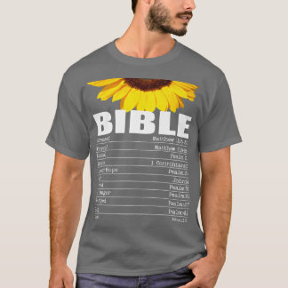 T-shirt Bible Emergency Numbers Hotline Christian Sunflowe