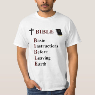 T-shirt BIBLE - instructions de base avant de laisser la
