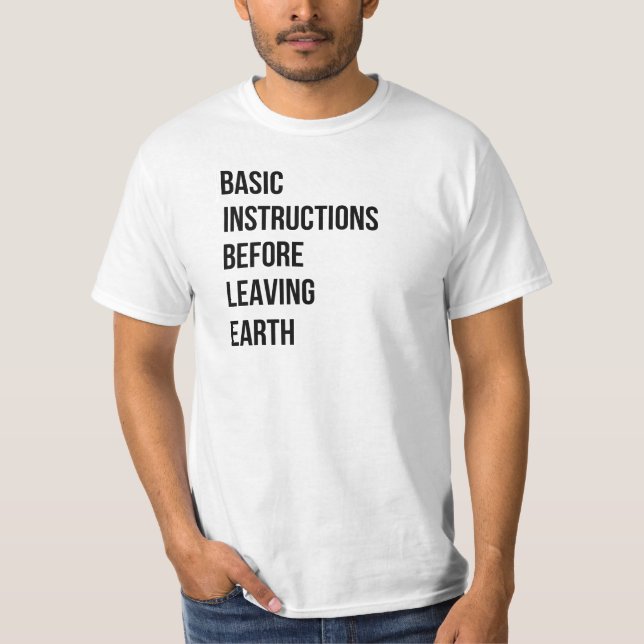 T-shirt BIBLE : Instructions de base avant de laisser la (Devant)