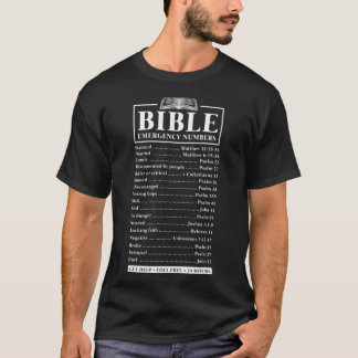 T-shirt Bible Numéro d'urgence Hotline Christian Verses S