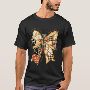 T-shirt Bible Vers Coquette Chrétien Jésus Nœud Patchwork