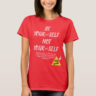 T-shirt Bible Verse Be Yself 2 Cor Blanc Texte Rouge