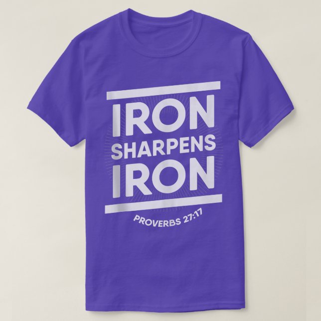 T-shirt Bible Verse Proverbes 2717 Iron Sharpens Fer Chris (Design devant)