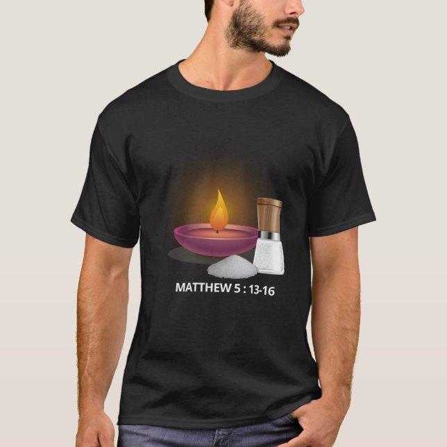 T-shirt Bible Verse Salt And Lamp Light The World Christia (Devant)