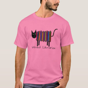T-shirt Bibliothécaire à la retraite Livre Cadeaux de chat