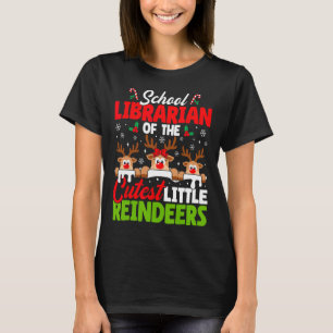 T-shirt Bibliothécaire De La Cutest Reindeers Christmas Sc