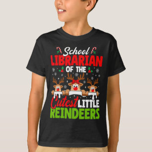 T-shirt Bibliothécaire De La Cutest Reindeers Christmas Sc
