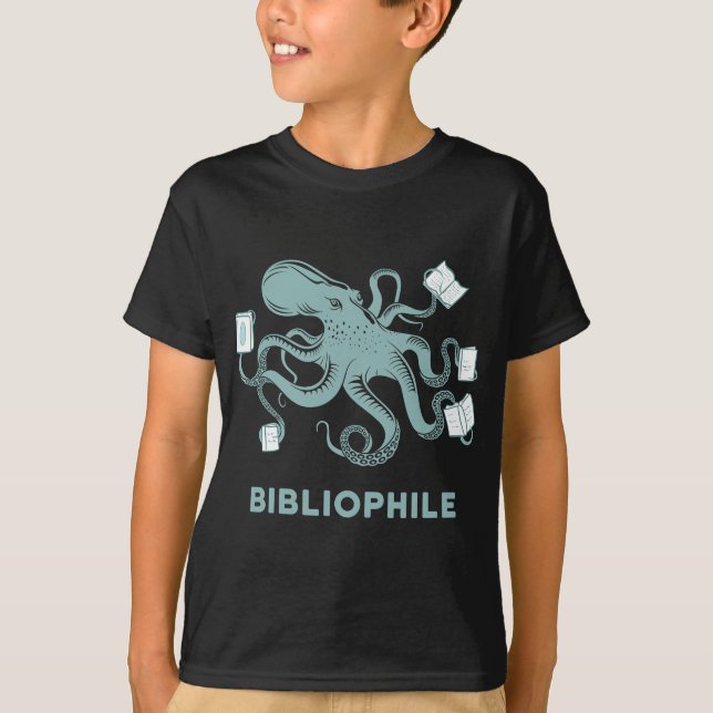 T-shirt Bibliothécaire de l'école Cadeau Octopus Lecture l (Devant)
