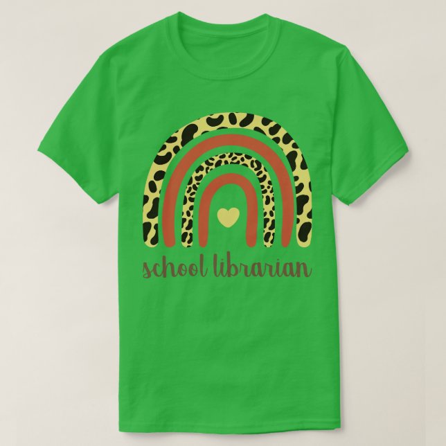 T-shirt Bibliothécaire de l'école II Empreinte de léopard  (Design devant)