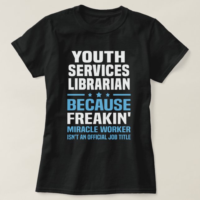 T-shirt Bibliothécaire des services à la jeunesse (Design devant)