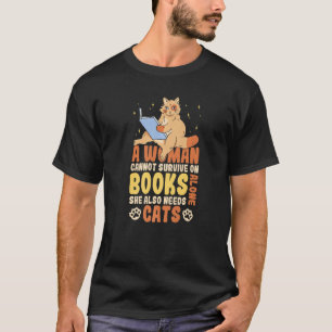 T-shirt Bibliothécaire femme drôle livre chat premium