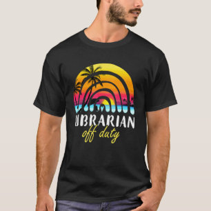 T-shirt Bibliothécaire Hors Service Plage Sunset Rainbow T