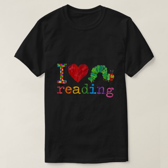 T-shirt Bibliothécaire J'adore lire Hungry caterpillar Tea (Design devant)