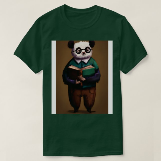 T-shirt Bibliothécaire Panda 2 (Design devant)