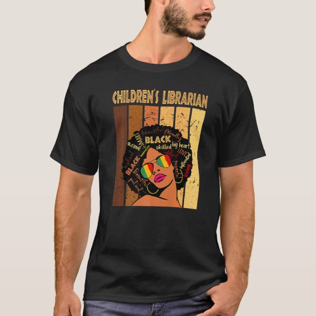T-shirt Bibliothécaire pour enfants Afro Afro-Américain No (Devant)