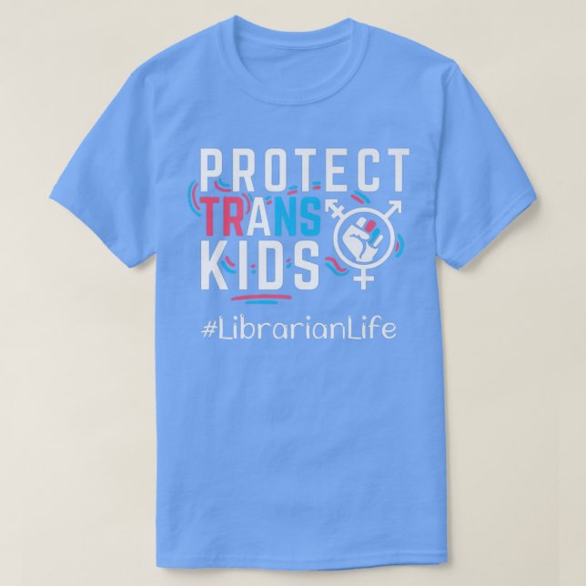 T-shirt Bibliothécaire Protéger les enfants trans Transgen (Design devant)