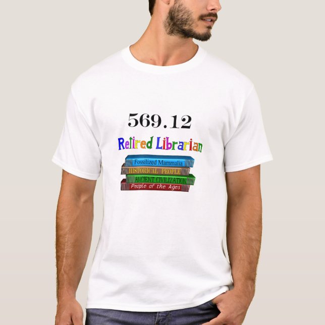 T-shirt Bibliothécaire retraité 569,0 (système décimal de (Devant)