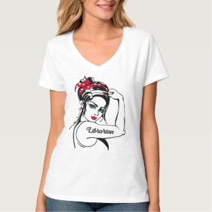 T-shirt Bibliothécaire Rosie Le Riveter Pin Up