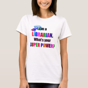 T-shirt Bibliothécaire Superhero - Gras Conception de text