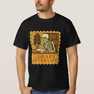 T-shirt Bibliothèque Après-vie - Squelette gothique Biblio