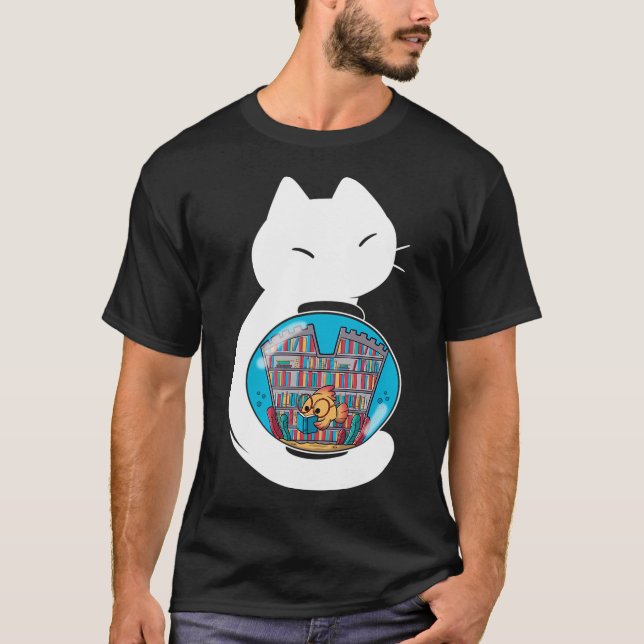 T-shirt Bibliothèque confortable de Fish (Devant)