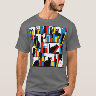 T-shirt Bibliothèque de chats Mondrian par Tobe Fonseca