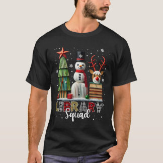 T-shirt Bibliothèque de Noël Livres Noël Arbre de Noël Sno
