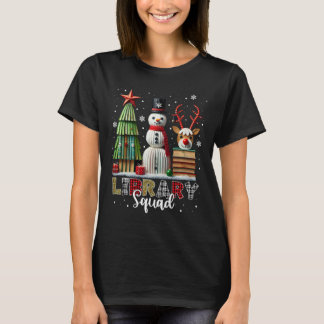 T-shirt Bibliothèque de Noël Livres Noël Arbre de Noël Sno