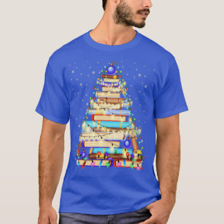 T-shirt Bibliothèque de Noël symte livre Lumières de l'arb