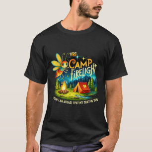 T-shirt Bibliothèque de vacances de camp de feu d'artifice
