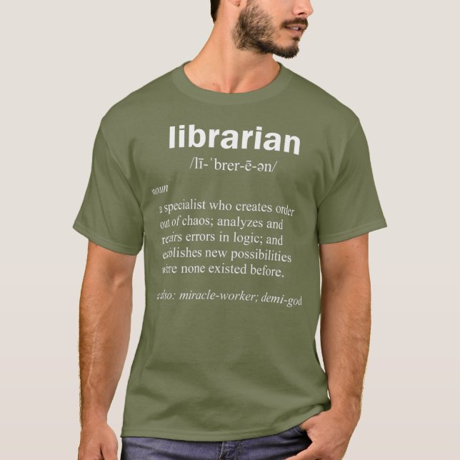 T-shirt Bibliothèque Définition Funny Curator Gag Cadeau (Devant)