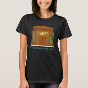 T-shirt Bibliothèque et bibliothèque Coeur de chaque Scho