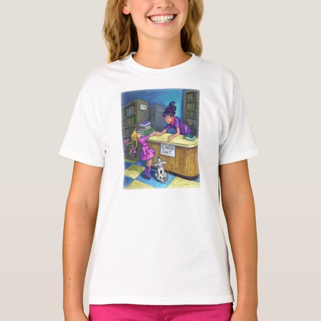 T-shirt Bibliothèque Récupérer l'oeuvre (Devant)