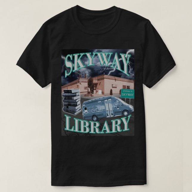 T-shirt Bibliothèque Skyway des années 1990 (Design devant)