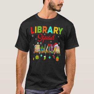 T-shirt Bibliothèque Squad Bookworm Xmas Lights Librairie