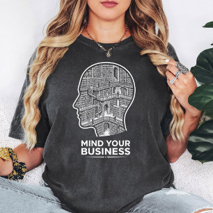 T-shirt Bibliothèque tête d'art Mind Your Business