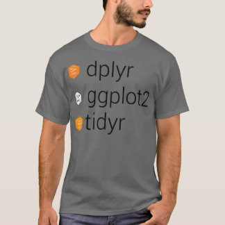 T-shirt Bibliothèque Tidyverse dplyr ggplot2 tidyr