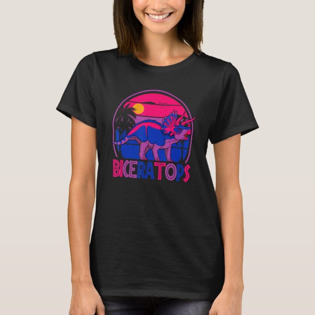 T-shirt Biceratops Bisexual Ceratops Dinosaur LGBT Pride M (Devant)