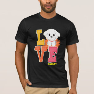 T-shirt Bichon Frisé amoureux de la couleur mignonne