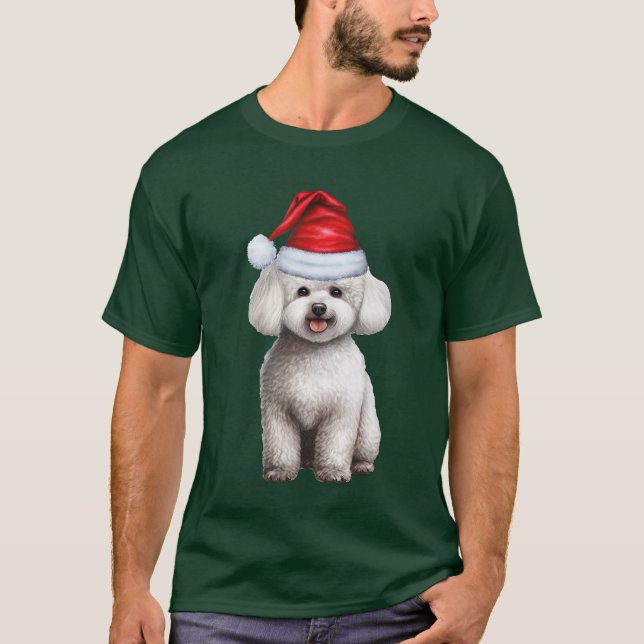 T-shirt Bichon Frise Amoureux des chiens Funny Noël (Devant)