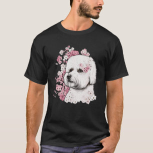 T-shirt Bichon Frise Cerisier Fleur Chien race Chêne Japon
