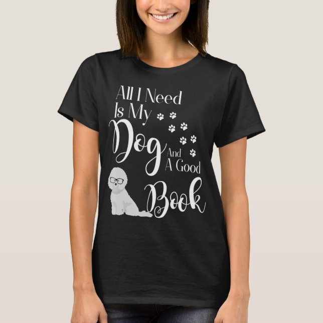 T-shirt Bichon Frise Chemise Amoureux des chiens du livre  (Devant)