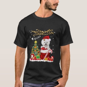 T-shirt Bichon Frise Chien de Noël Arbre Lumières Propriét