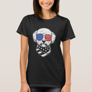T-shirt Bichon Frise Chien Patriotique 4 juillet américain