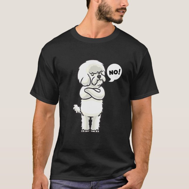 T-shirt Bichon Frise Chien têtu (Devant)