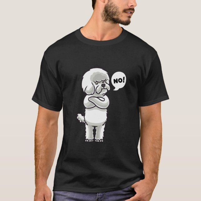 T-shirt Bichon Frise Chien têtu (Devant)