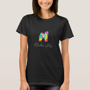 T-shirt Bichon Frise Chien Tie Dye Rainbow Chien Maman Aim