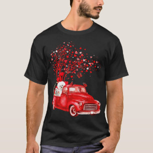 T-shirt Bichon Frise équitation Camion Rouge Valentine dr
