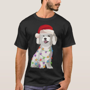 T-shirt Bichon Frise feux de Noël Amoureux des chiens de N