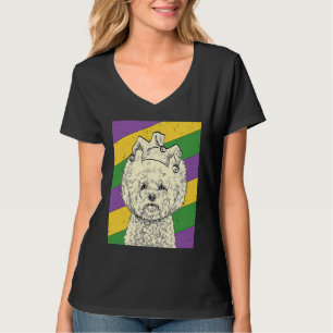 T-shirt Bichon Frise Jester Mardi Gras Chien Maman ou Papa